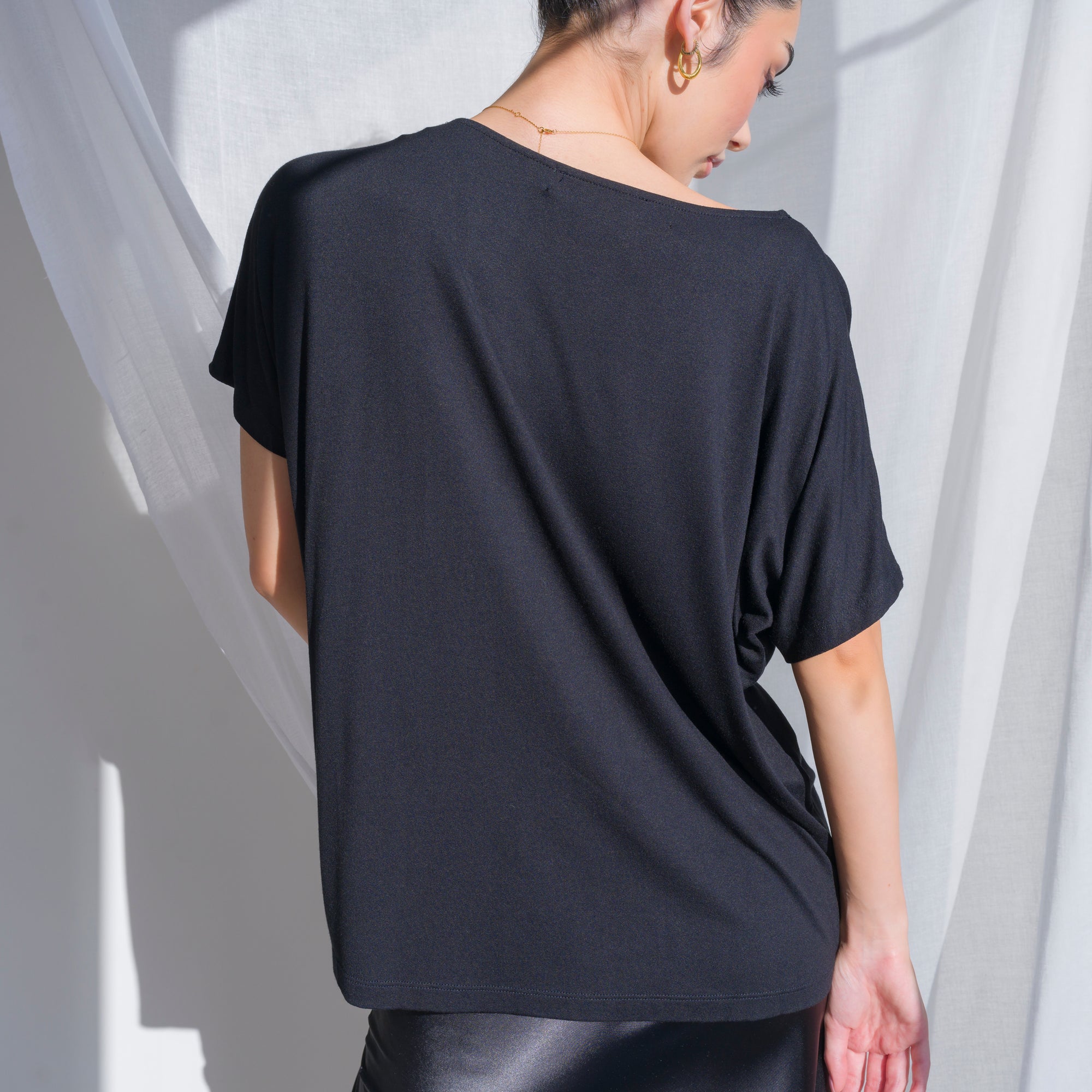 Crepe Knit T Shirt Oversized