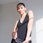 Bodysuit Ribbed Seamless Sleeveless V Neck