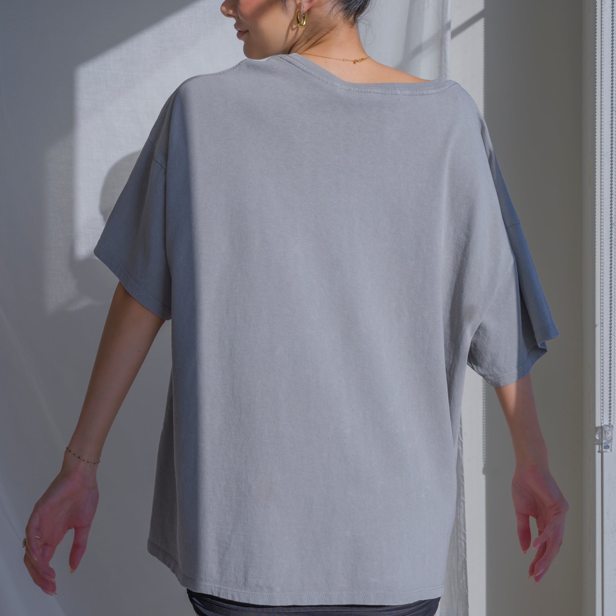 Oversized Boyfriend Tee in a Cotton Mineral Wash Fabric