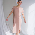 Cupro Cap Sleeve Shift Dress