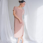 Cupro Cap Sleeve Shift Dress