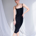 Silky-Lux Midi Dress in Comfortable Performance Fabric