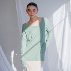 Buttery-Soft Tunic With Front Seam Design in Sage