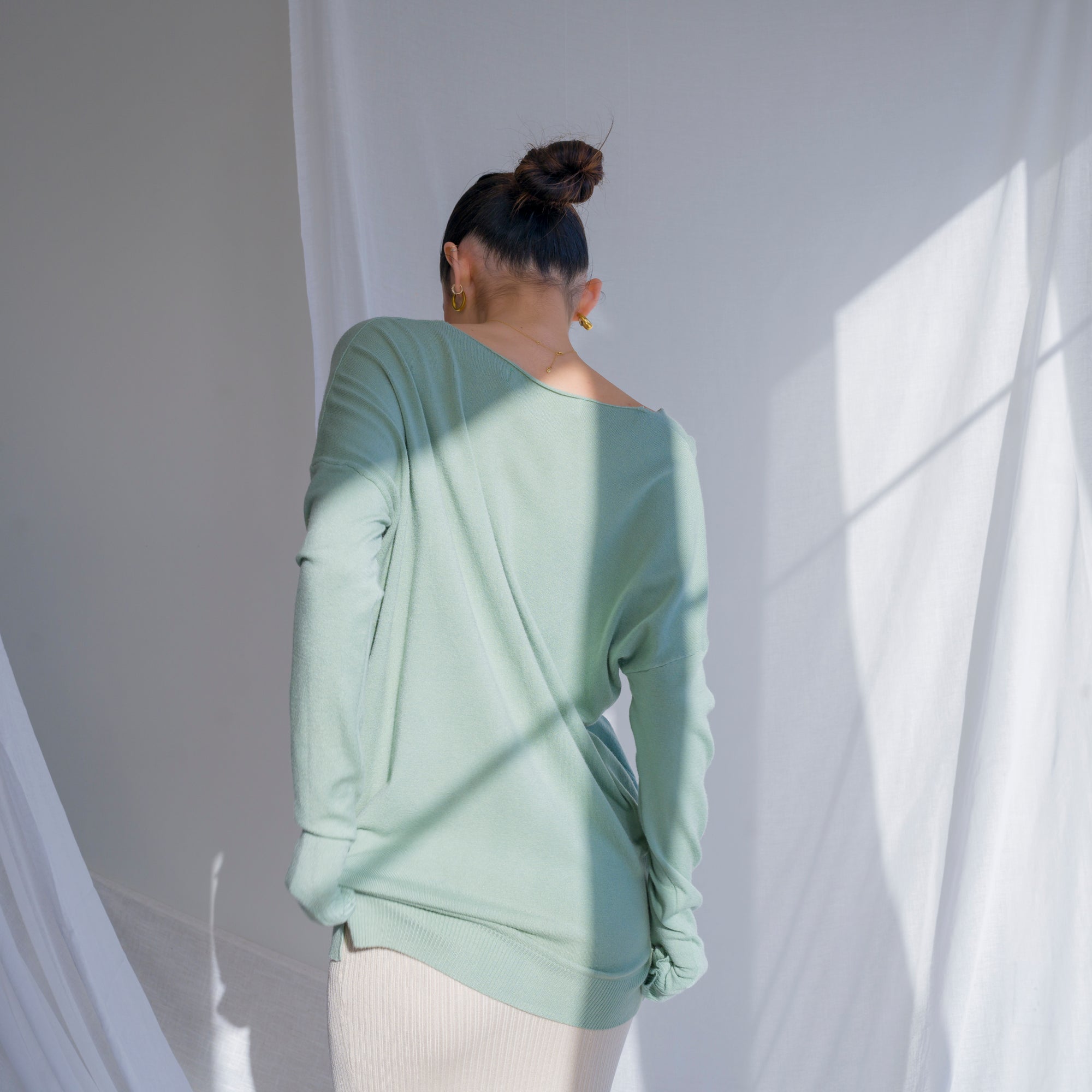 Buttery-Soft Tunic With Front Seam Design in Sage