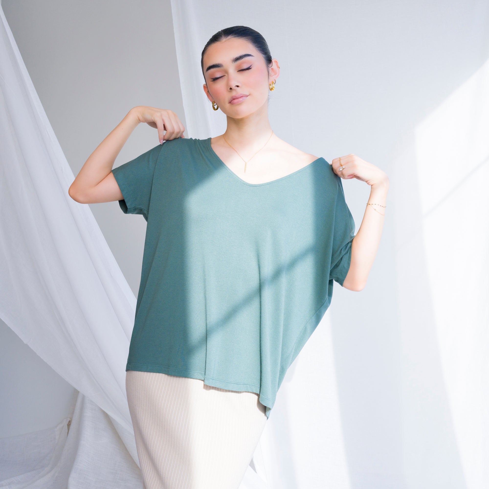 Crepe Knit T Shirt Oversized