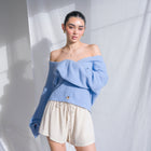 Soft, Heavy-Weight Cardigan and Sweater in Sky Blue