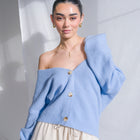 Soft, Heavy-Weight Cardigan and Sweater in Sky Blue