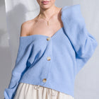 Soft, Heavy-Weight Cardigan and Sweater in Sky Blue