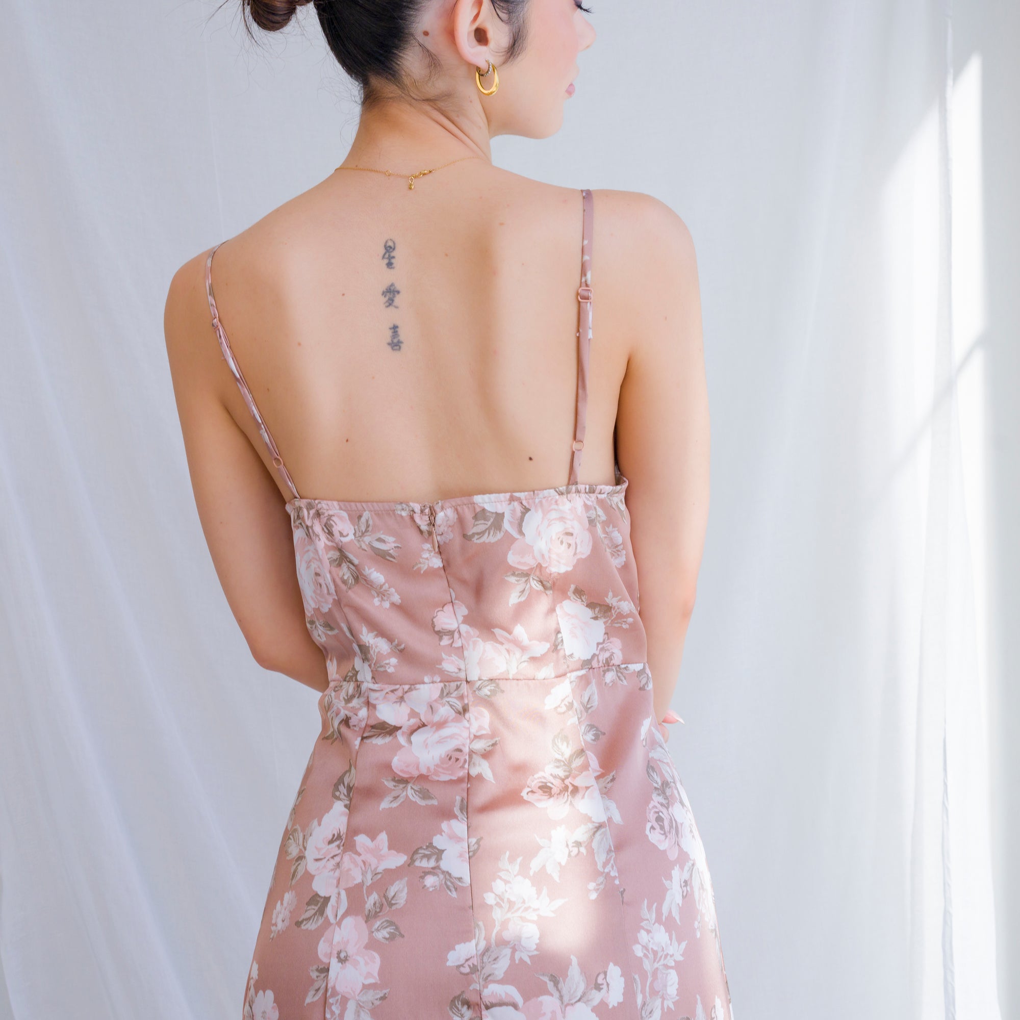 Romantic Floral Gown in Matte Satin