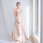 Romantic Floral Gown in Matte Satin