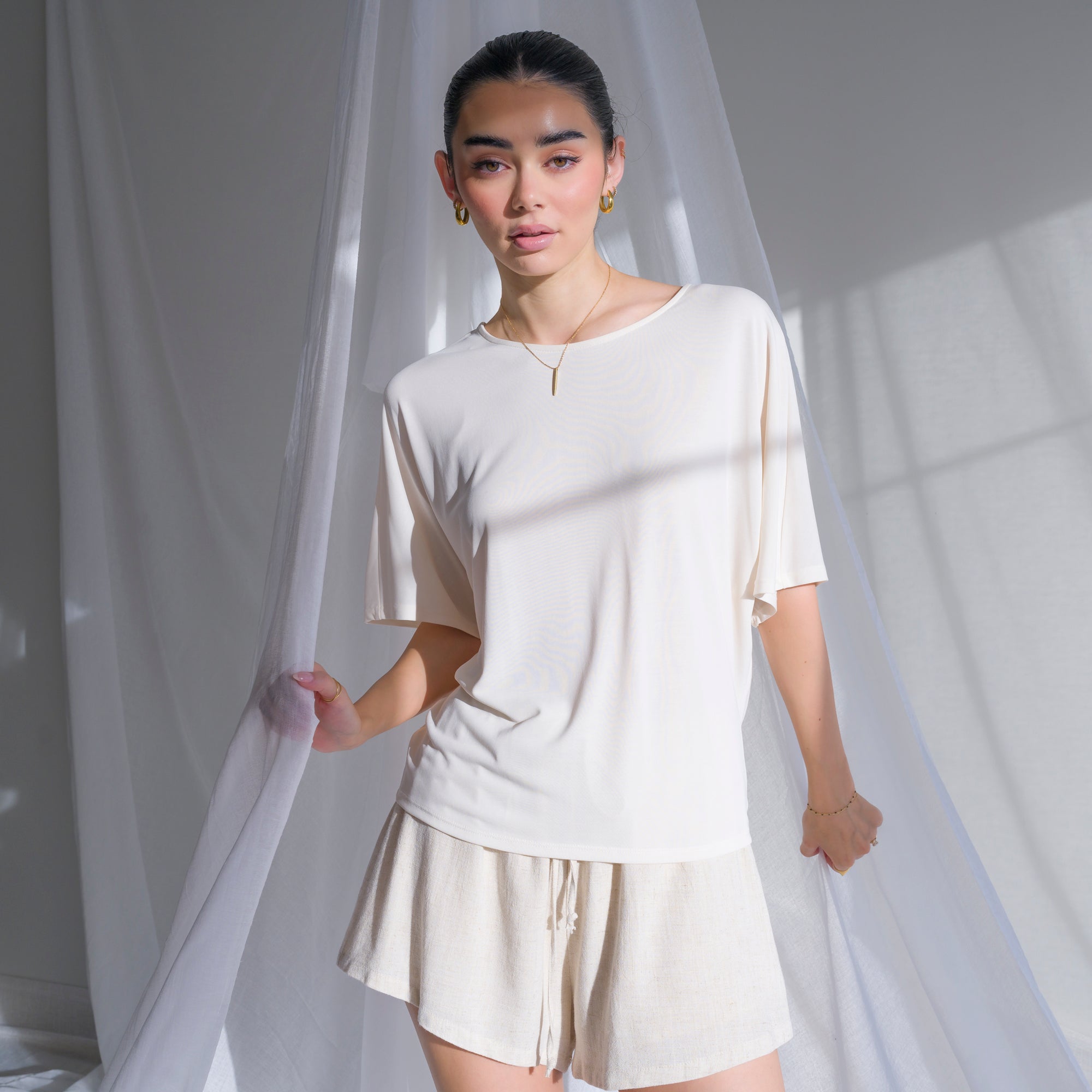 Cupro Drape Dolman Tee