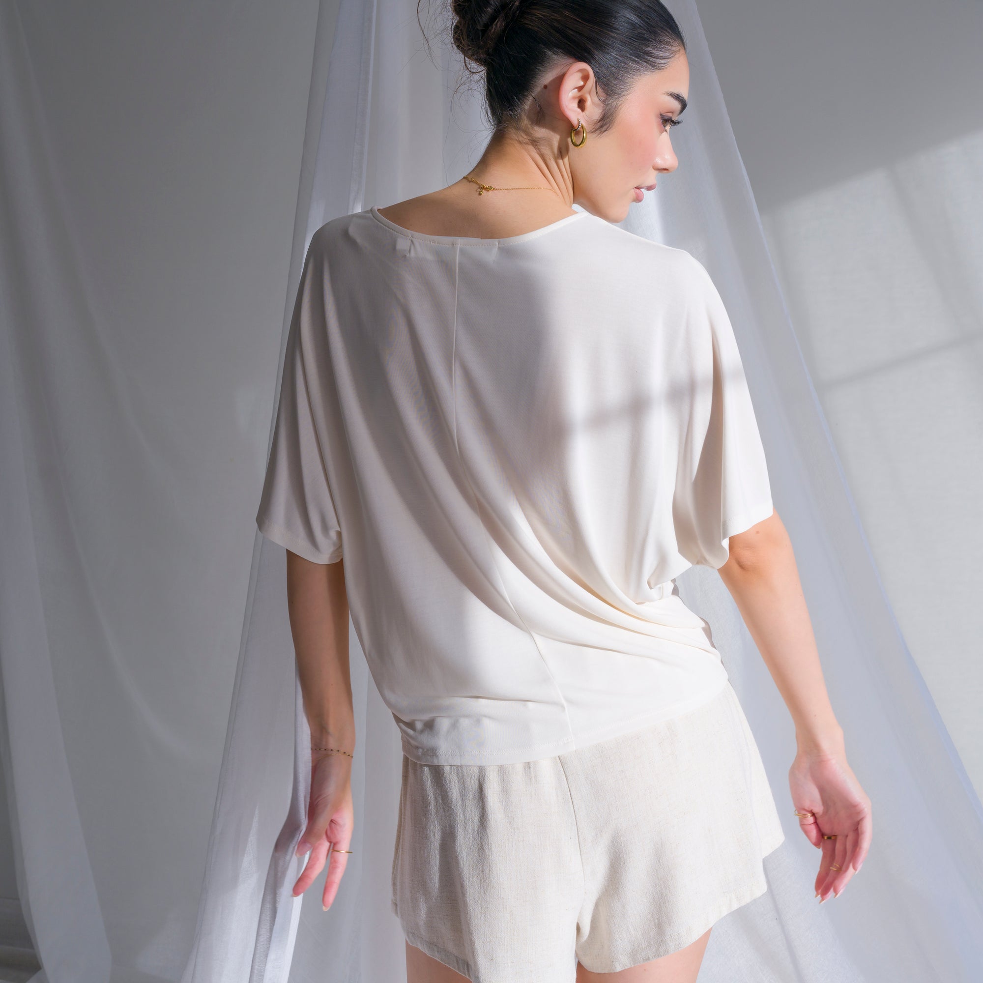 Cupro Drape Dolman Tee