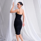 Silky-Luxe Ruched Midi Dress in Performance Fabric