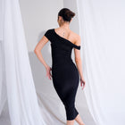 Silky-Luxe Off-Shoulder Dress in Performance Fabric