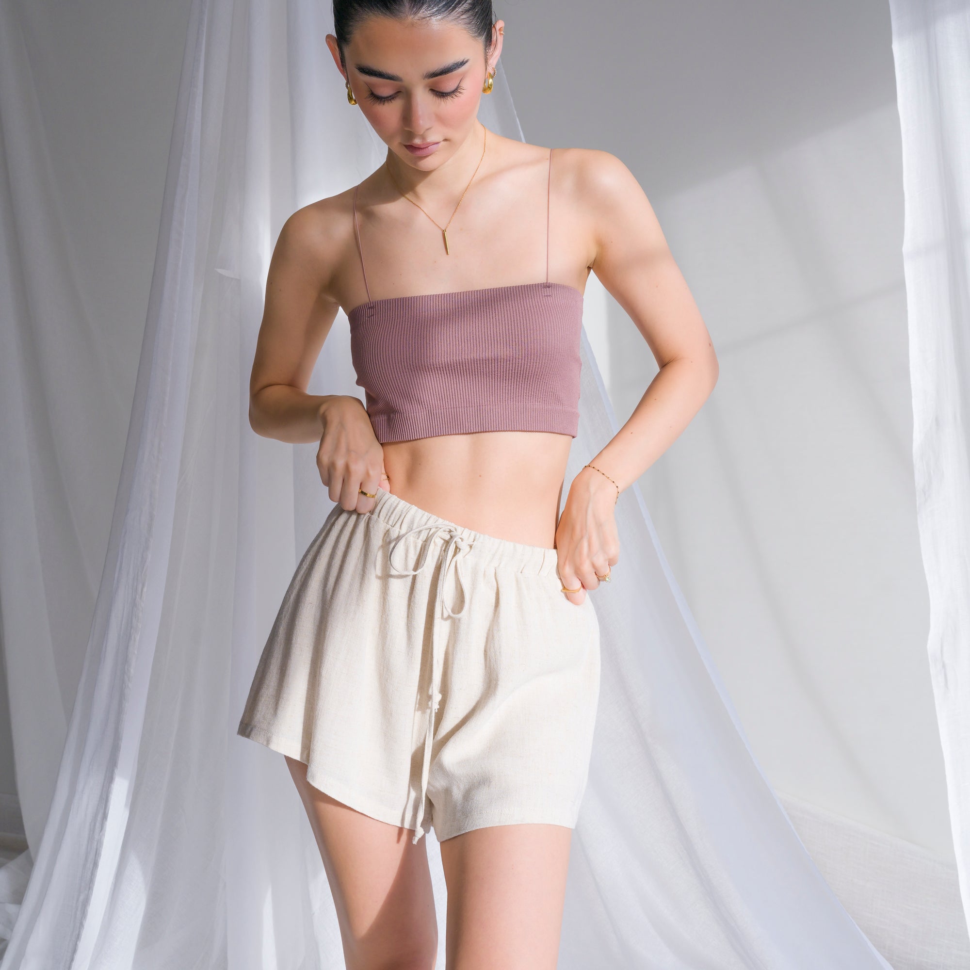 Soft Linen Top and Shorts Set