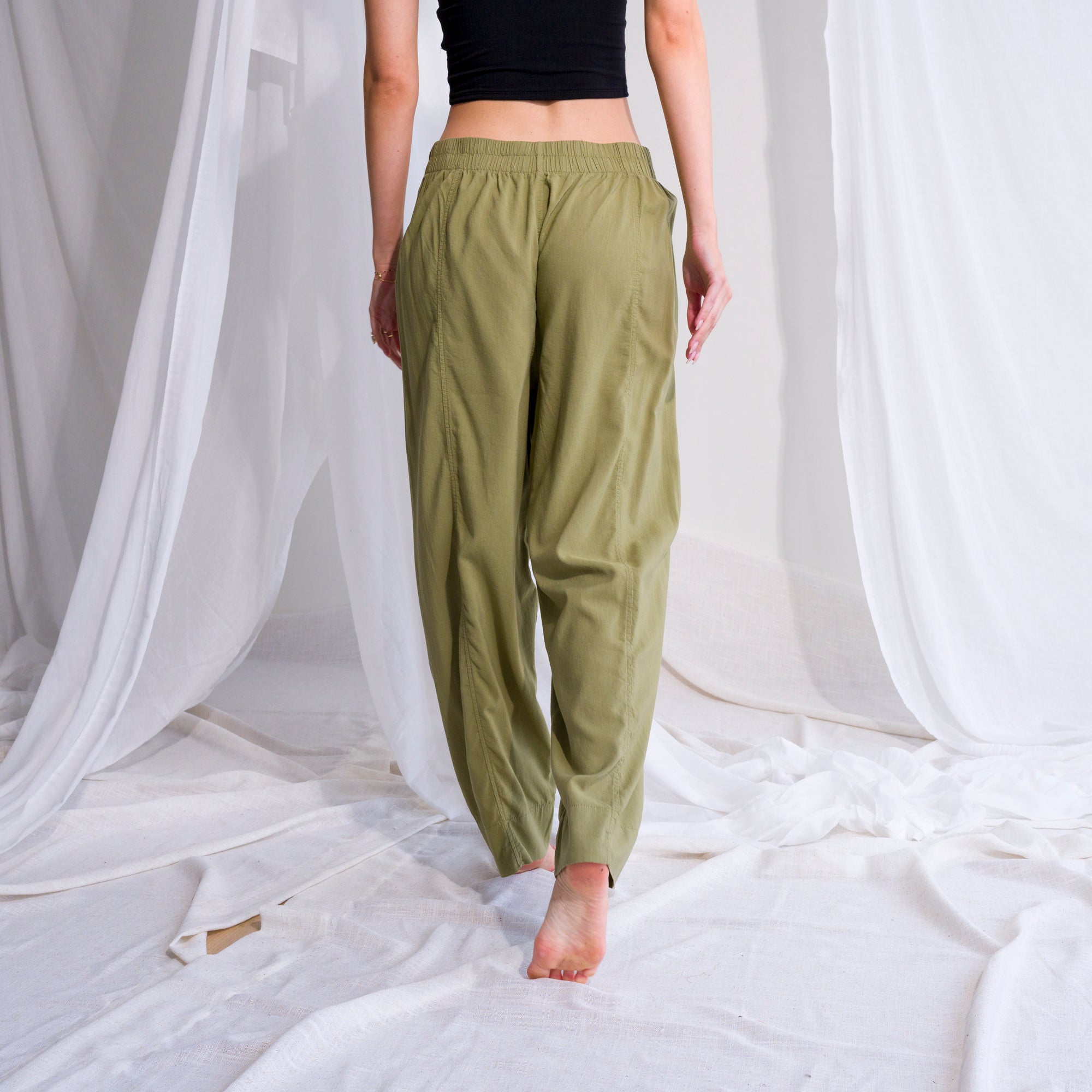 Draped Harem Pants in Soft Rayon