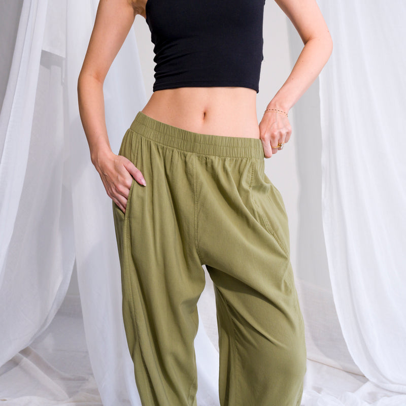 Draped Harem Pants in Soft Rayon