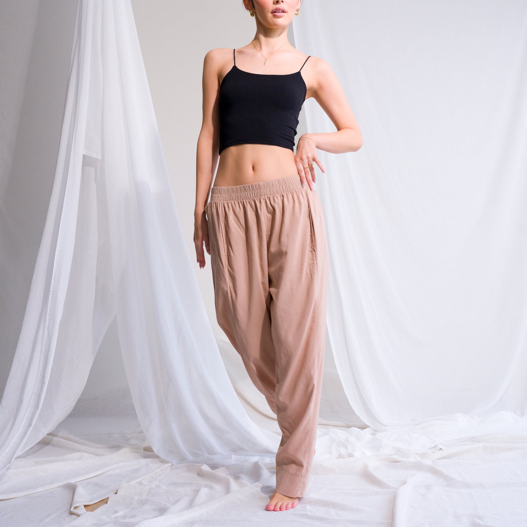 Draped Harem Pants in Soft Rayon