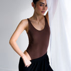 Luxury-Sheen Bodysuit in Stretchy Performance Fabric