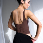 Luxury-Sheen Bodysuit in Stretchy Performance Fabric