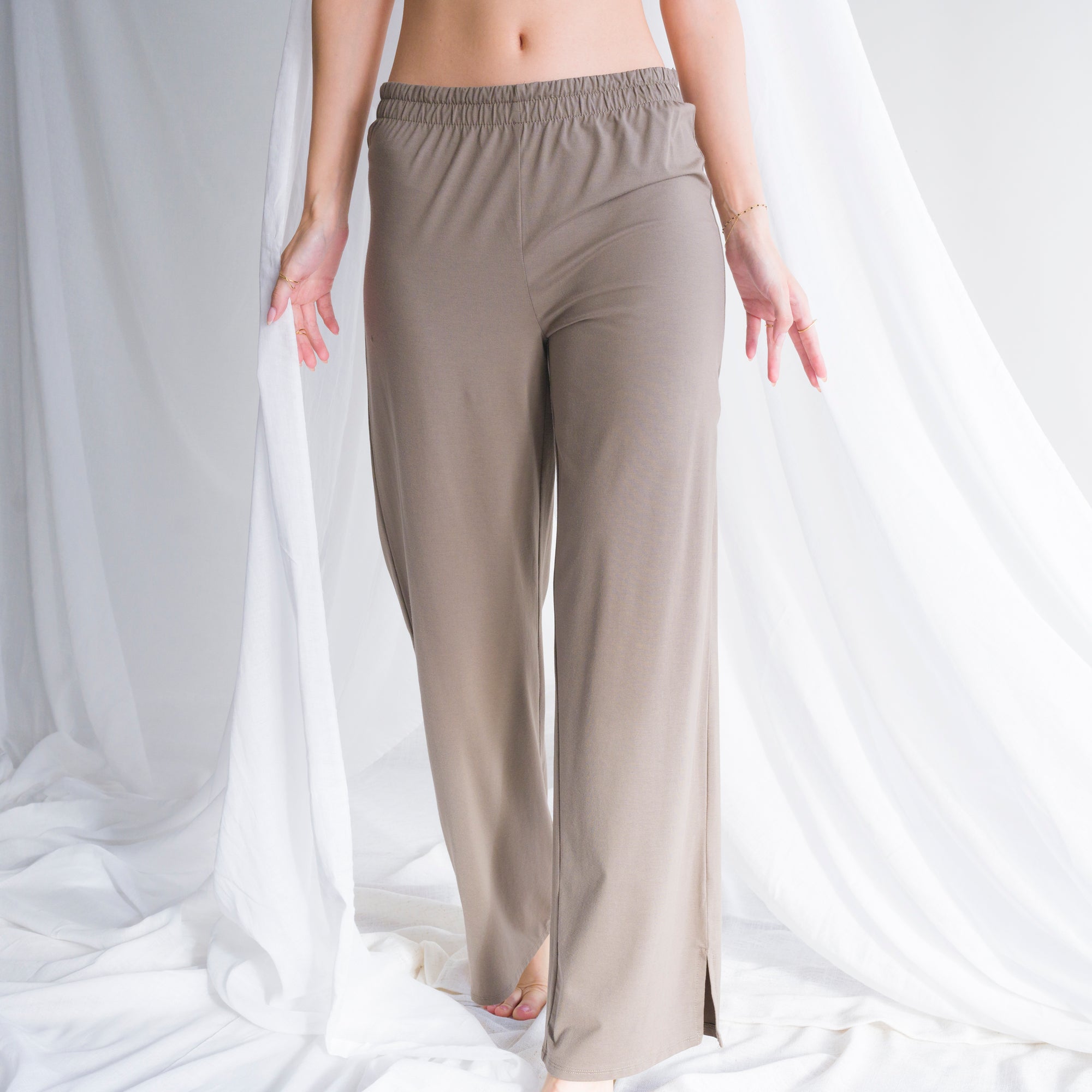 Buttery Soft Knit Pants with Slit Design