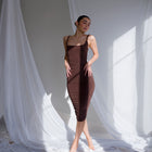 Silky-Lux Midi Dress in Comfortable Performance Fabric