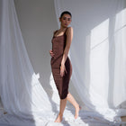 Silky-Lux Midi Dress in Comfortable Performance Fabric