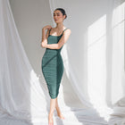 Silky-Lux Midi Dress in Comfortable Performance Fabric