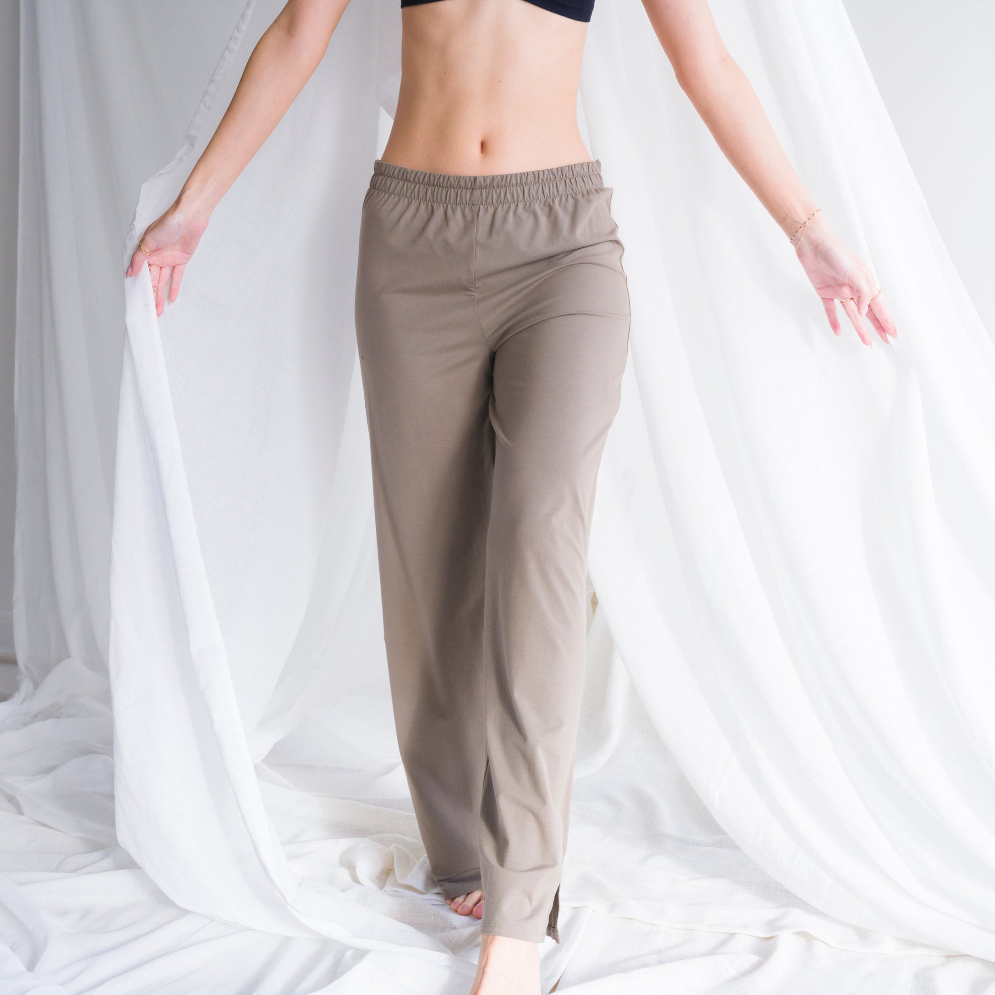 Buttery Soft Knit Pants with Slit Design