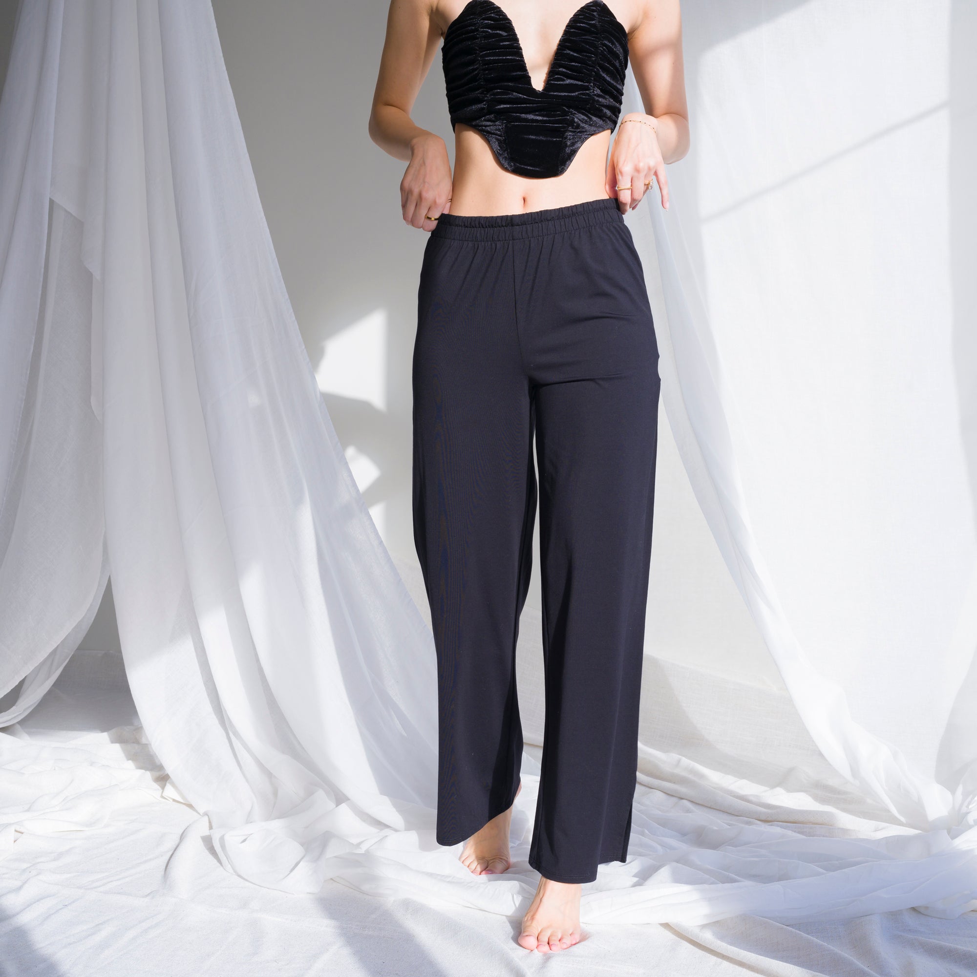 Buttery Soft Knit Pants with Slit Design