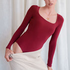 Square Neck Bodysuit Long Sleeve