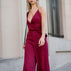 Asymmetric Satin Jumpsuit